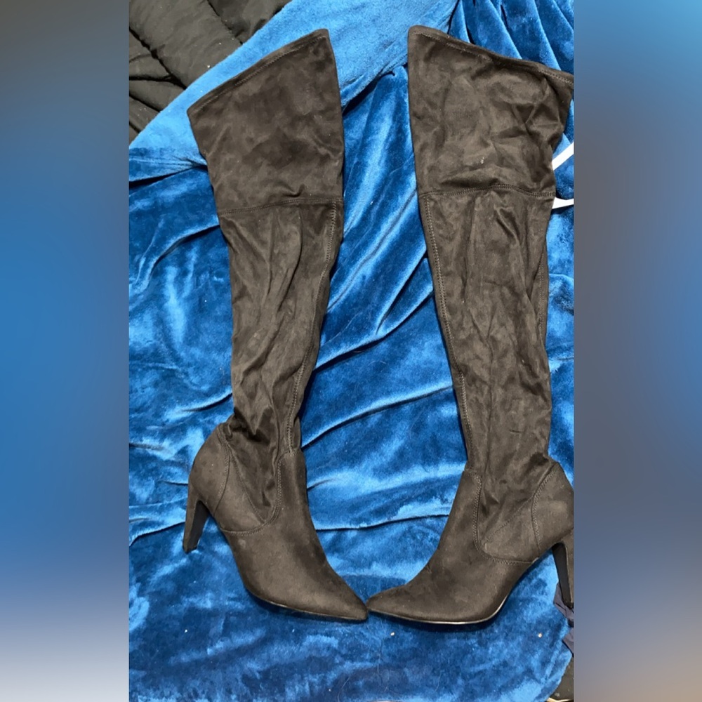 Dream Pairs Black Over-the-Knee Boots with Slim Heel